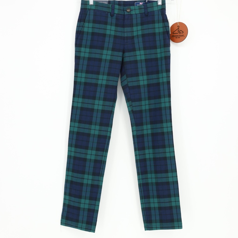 VINEYARD VINES Holiday Plaid Nautical Navy Blackwatch‎ Breaker Pants